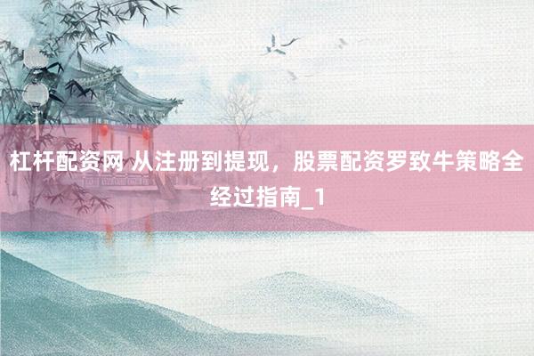 杠杆配资网 从注册到提现,股票配资罗致牛策略全经过指南_1